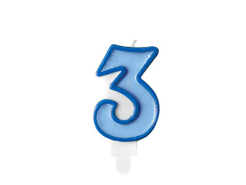 Picture of BIRTHDAY CANDLE BLUE NUMBER 3